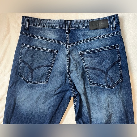 Calvin Klein Jeans Men's Deep Blue Relaxed Straight Jeans W34 L32 - Picture 11 of 13